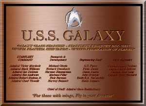 USS Galaxy Dedication Plaque, Robert Snow 2008